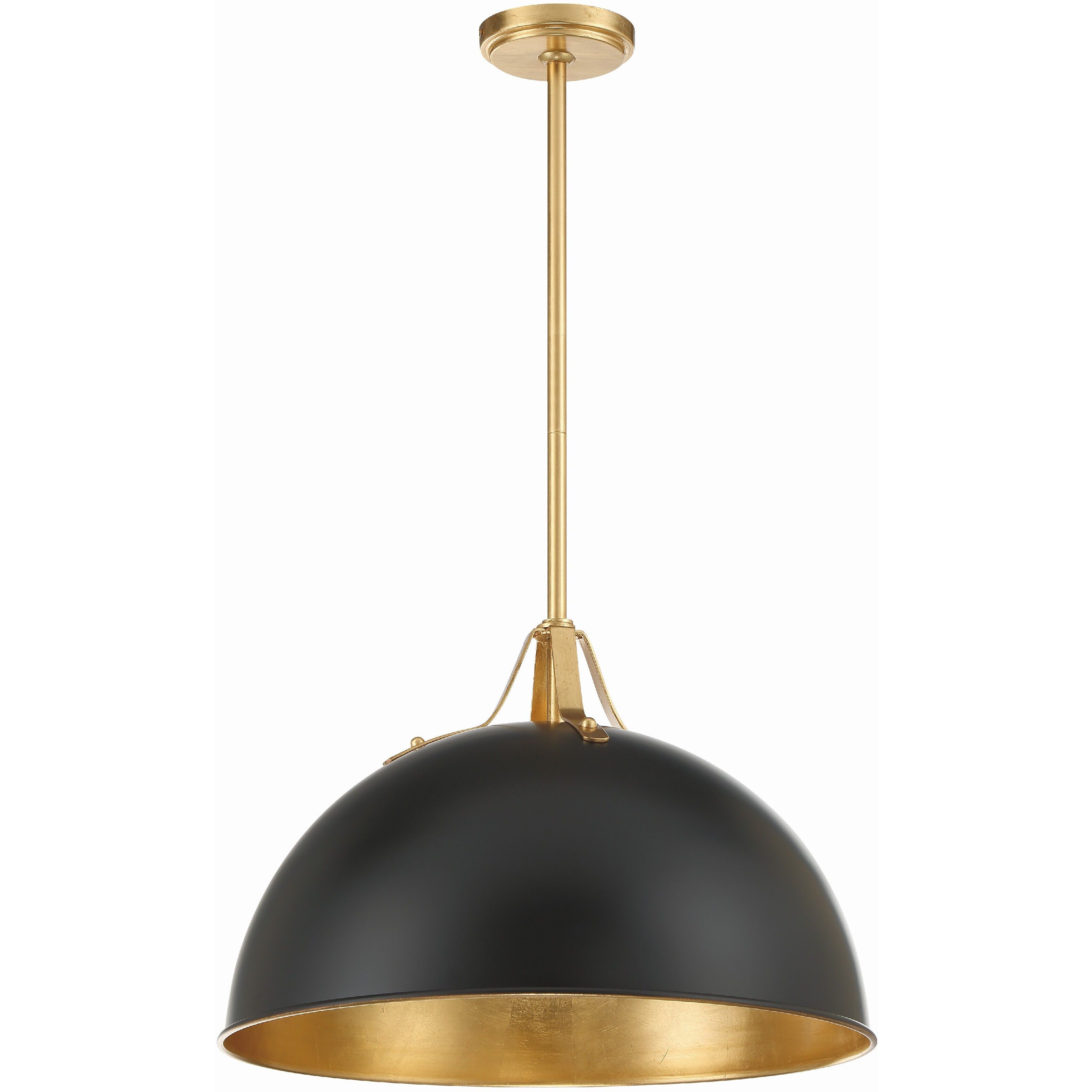 Soto Pendant Ceiling Light in Matte Black and Antique Gold
