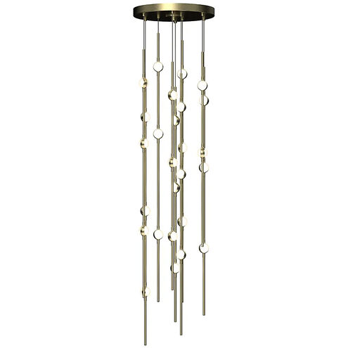 Constellation LED 12 inch Satin Brass Chandelier Ceiling Light in 3000K, White, Standard Suspension