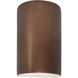 Ambiance Cylinder LED 7.75 inch Antique Copper Wall Sconce Wall Light, Large