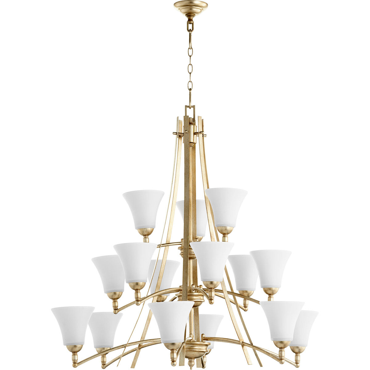 Aspen 15 Light 40.5 inch Aged Silver Leaf Chandelier Ceiling Light