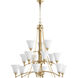 Aspen 15 Light 40.5 inch Aged Silver Leaf Chandelier Ceiling Light
