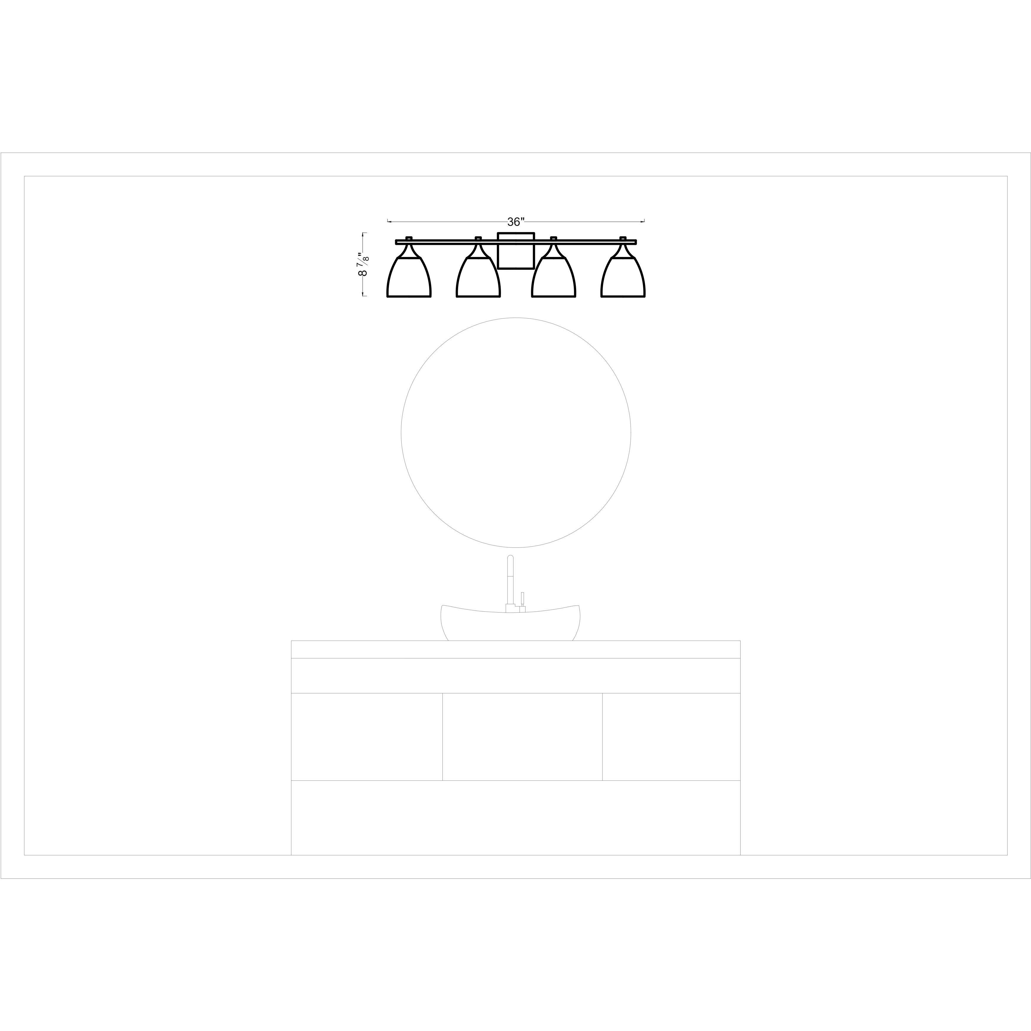 Drew & Jonathan Toffino 4 Light 36 inch Chrome Wall Bath Fixture Wall Light in Milk Glass