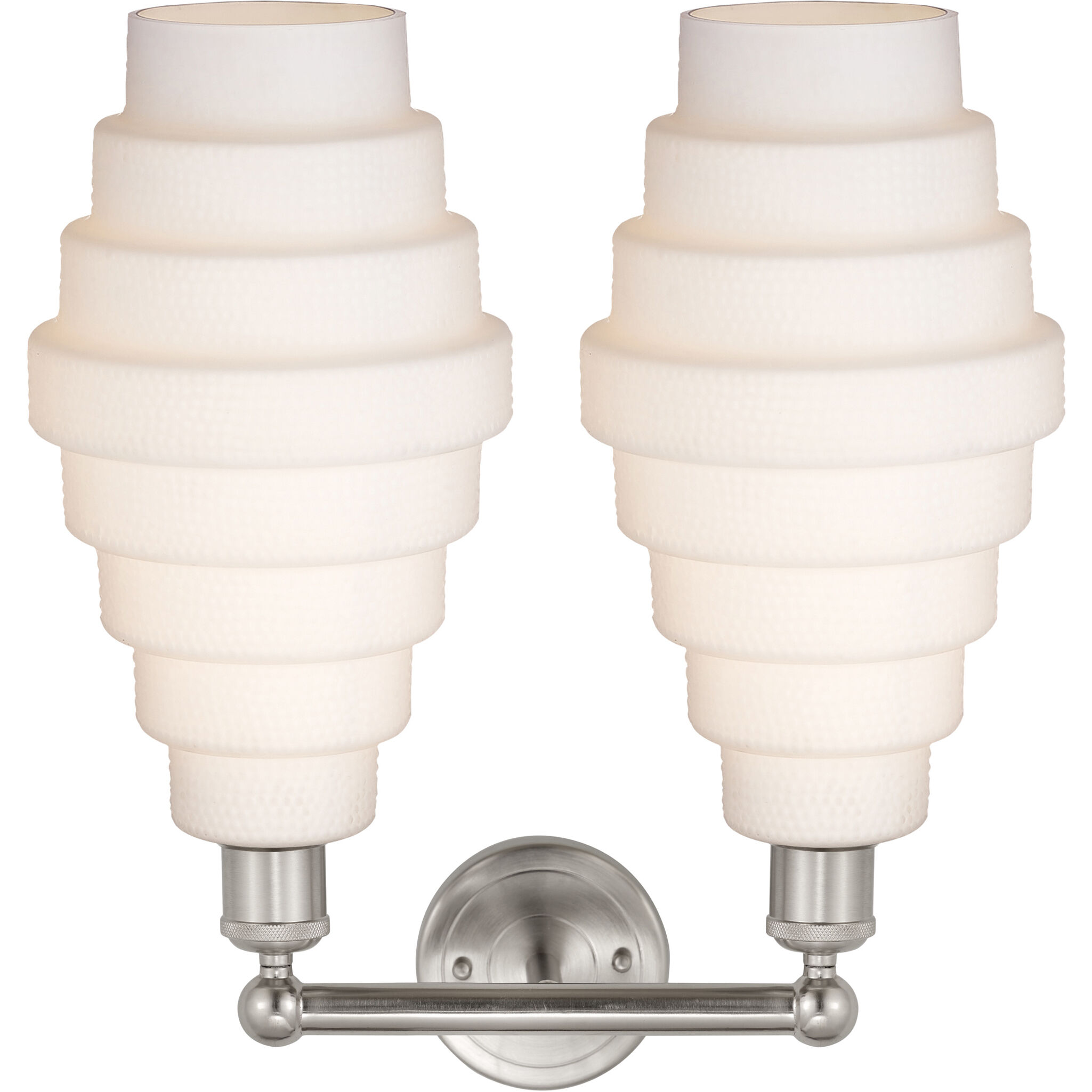 Cascade 2 Light 17 inch Satin Nickel Bath Vanity Light Wall Light in White