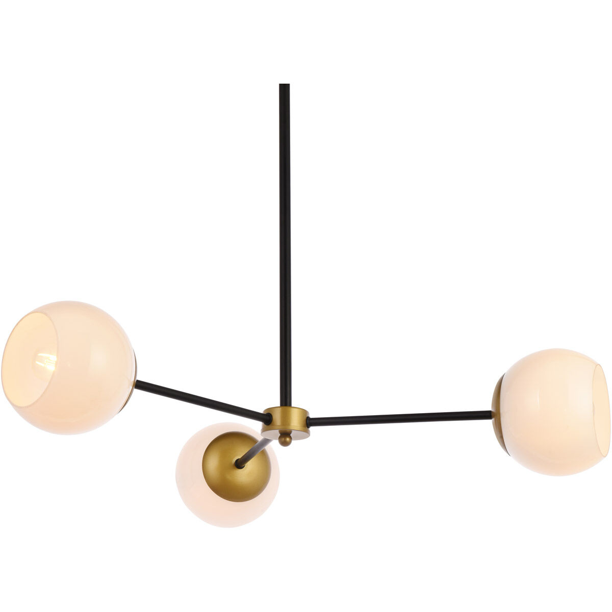 Briggs 3 Light 32 inch Black and Brass Pendant Ceiling Light