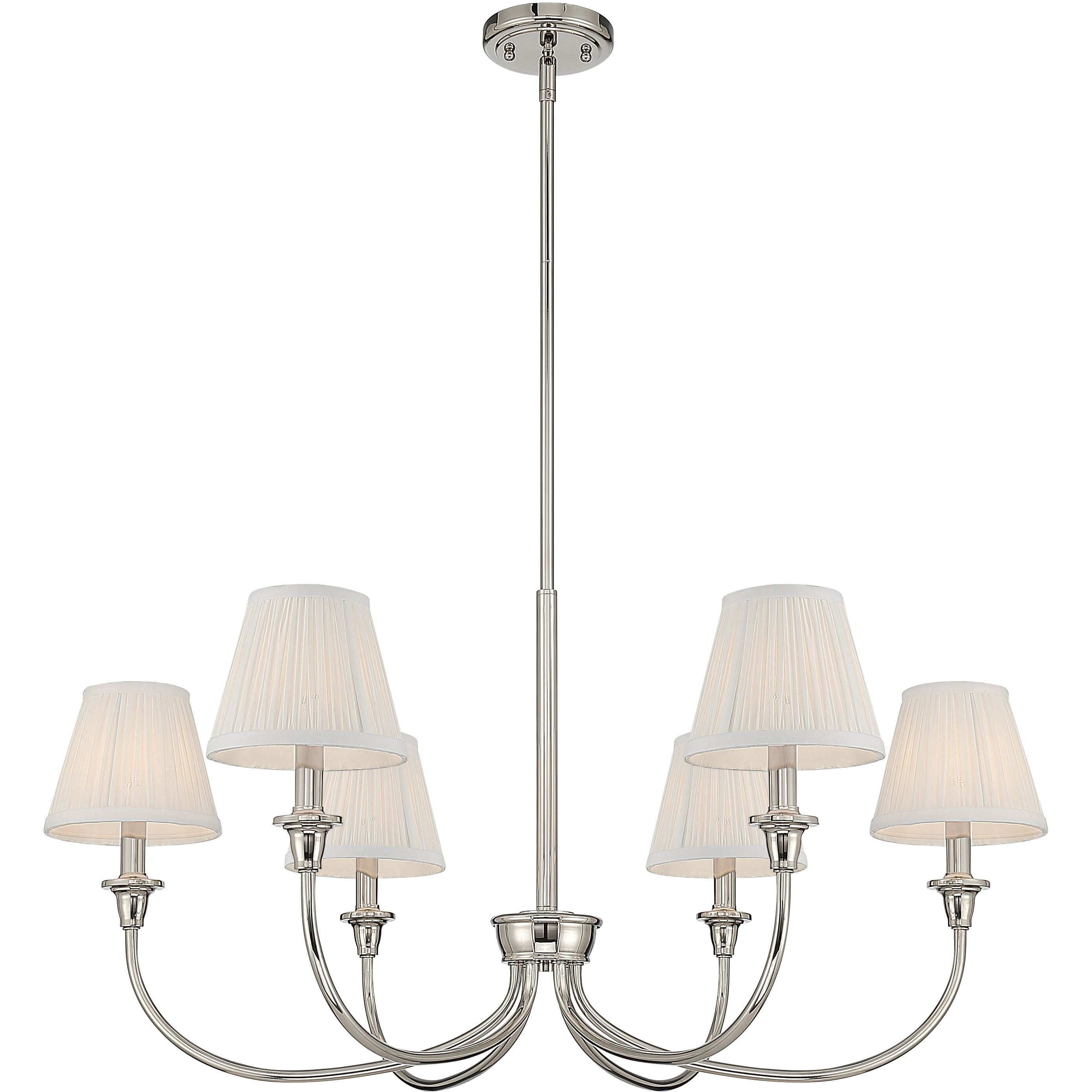 Yep Cambria 6 Light 33.25 inch Polished Nickel Chandelier Ceiling Light