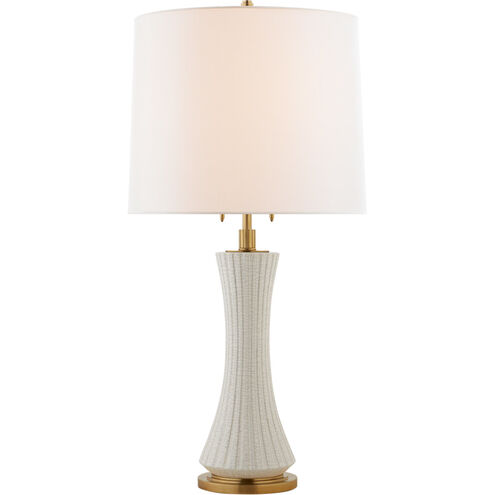 Thomas O'Brien Elena 31 inch 60 watt White Crackle Table Lamp Portable Light, Large