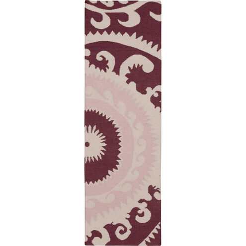 Fallon 96 X 30 inch Blush, Burgundy, Ivory Rug