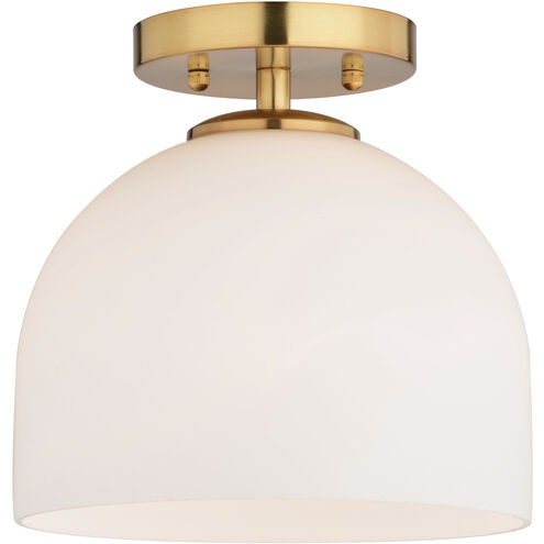 Shelby LED 9.25 inch Natural Brass Semi-Flush Mount Ceiling Light