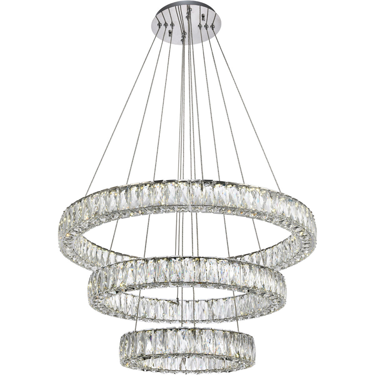 Monroe LED 32 inch Chrome Chandelier Ceiling Light