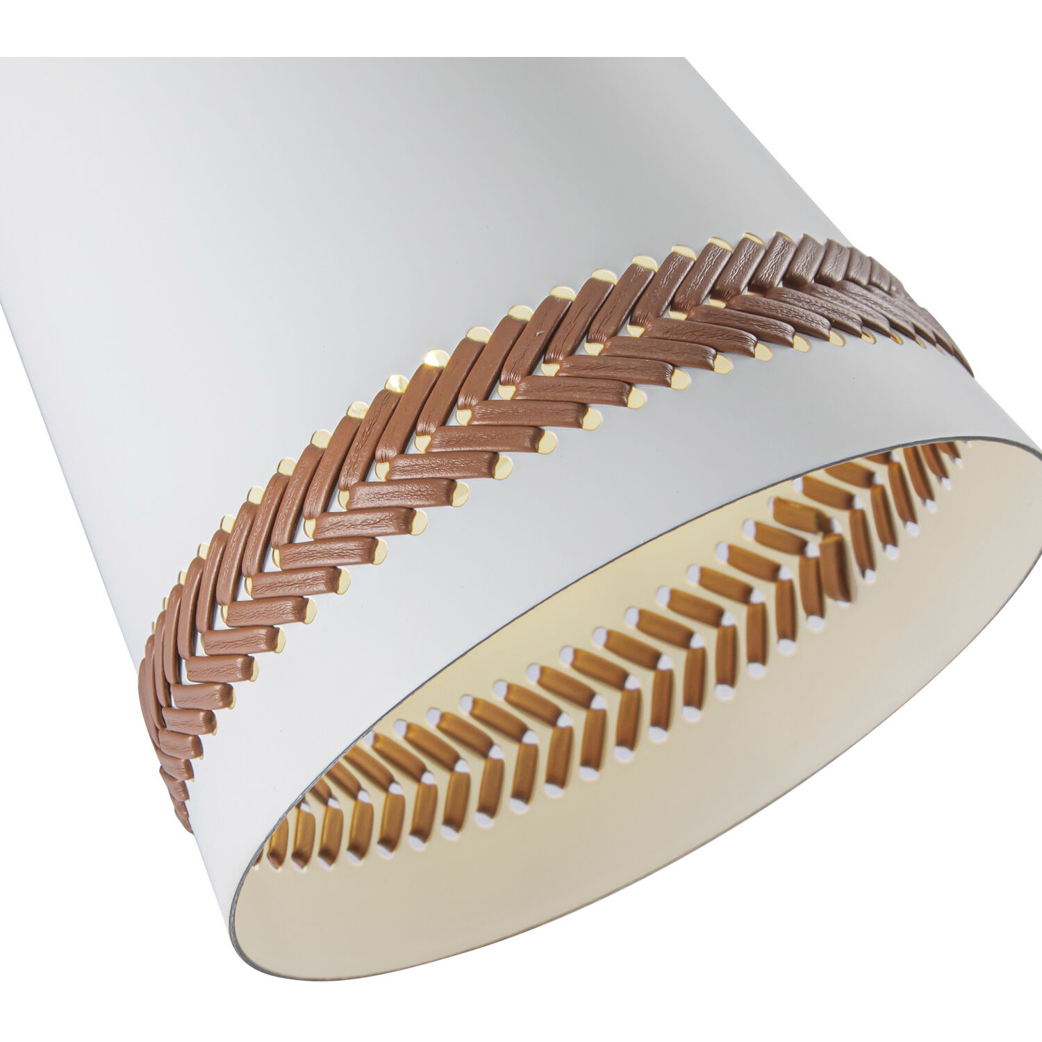 Brickell Wall/Vanity Light Wall Light in Matte White and Hazelnut Leather