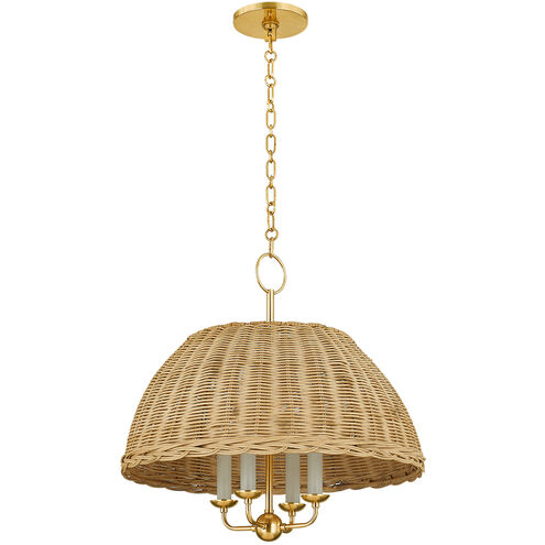 Arwen 4 Light 20 inch Aged Brass Chandelier Ceiling Light