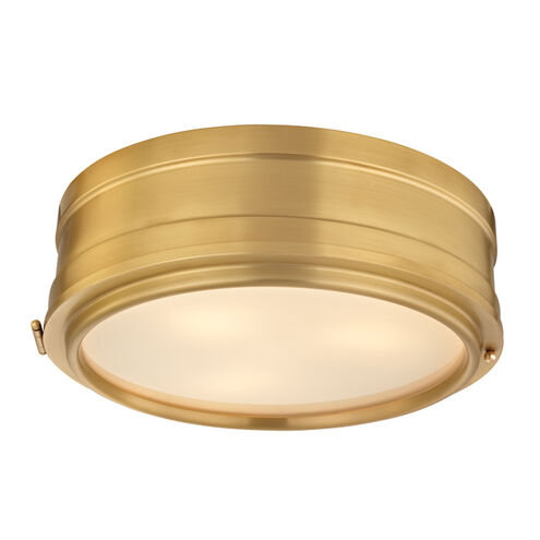 Rye 3 Light 14 inch Aged Brass Flush Mount Ceiling Light