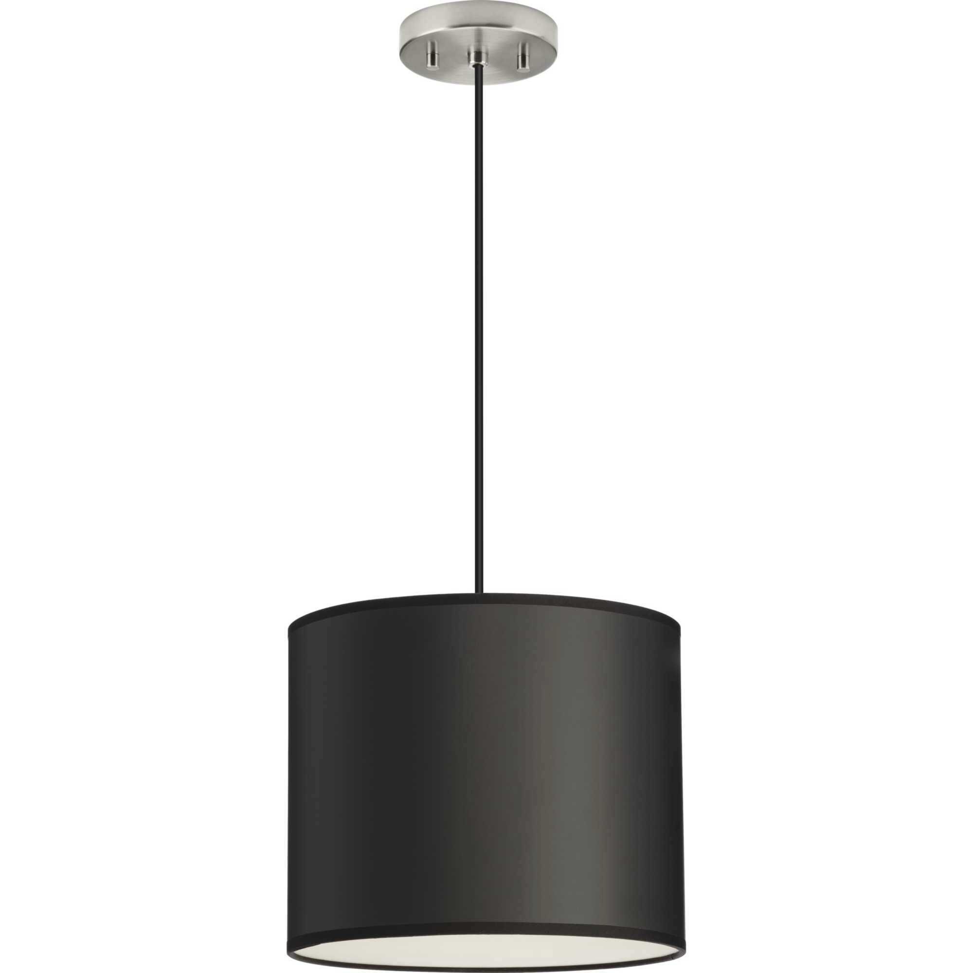 Markor 1 Light 12 inch Brushed Nickel/Matte Black/Vintage Brass Drum Pendant Ceiling Light in Black Parchment