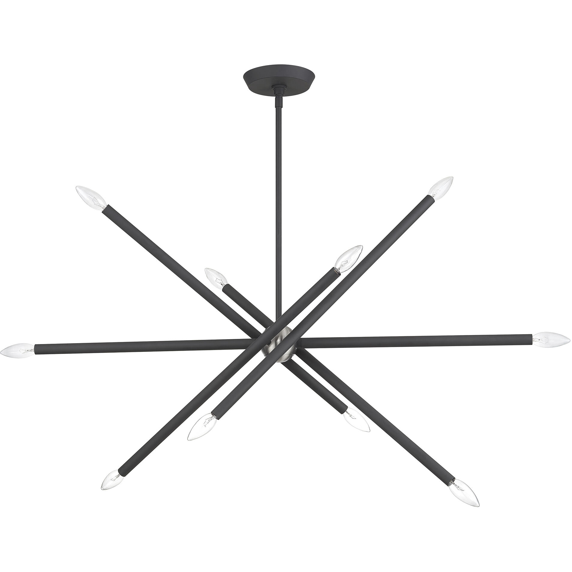 Soho Linear Chandelier Ceiling Light in Scandinavian Gray with Brushed Nickel Accents