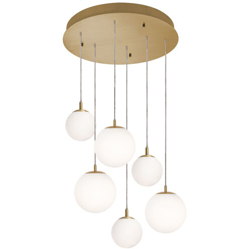 Loretto 6 Light 27.25 inch Satin Brass Pendant Ceiling Light