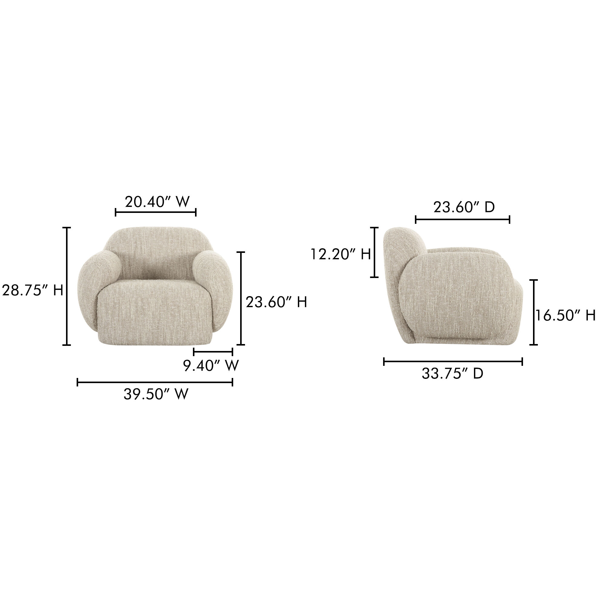Hazel Beige Lounge Chair