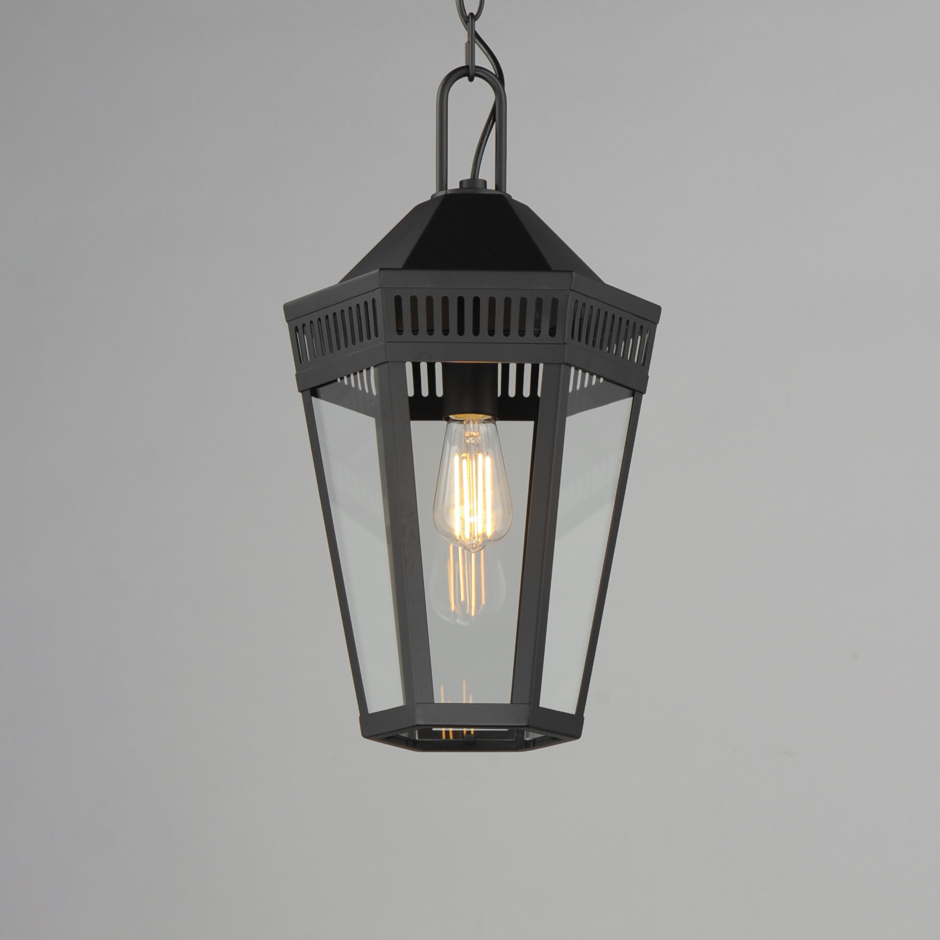 Oxford 1 Light 9.5 inch Black Outdoor Pendant