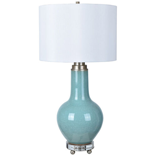 Penta 32 inch 150 watt Turquoise and Silver Table Lamp Portable Light
