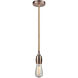 Chelsea Bare Bulb 1 Light 2 inch Antique Copper Mini Pendant Ceiling Light, Chelsea