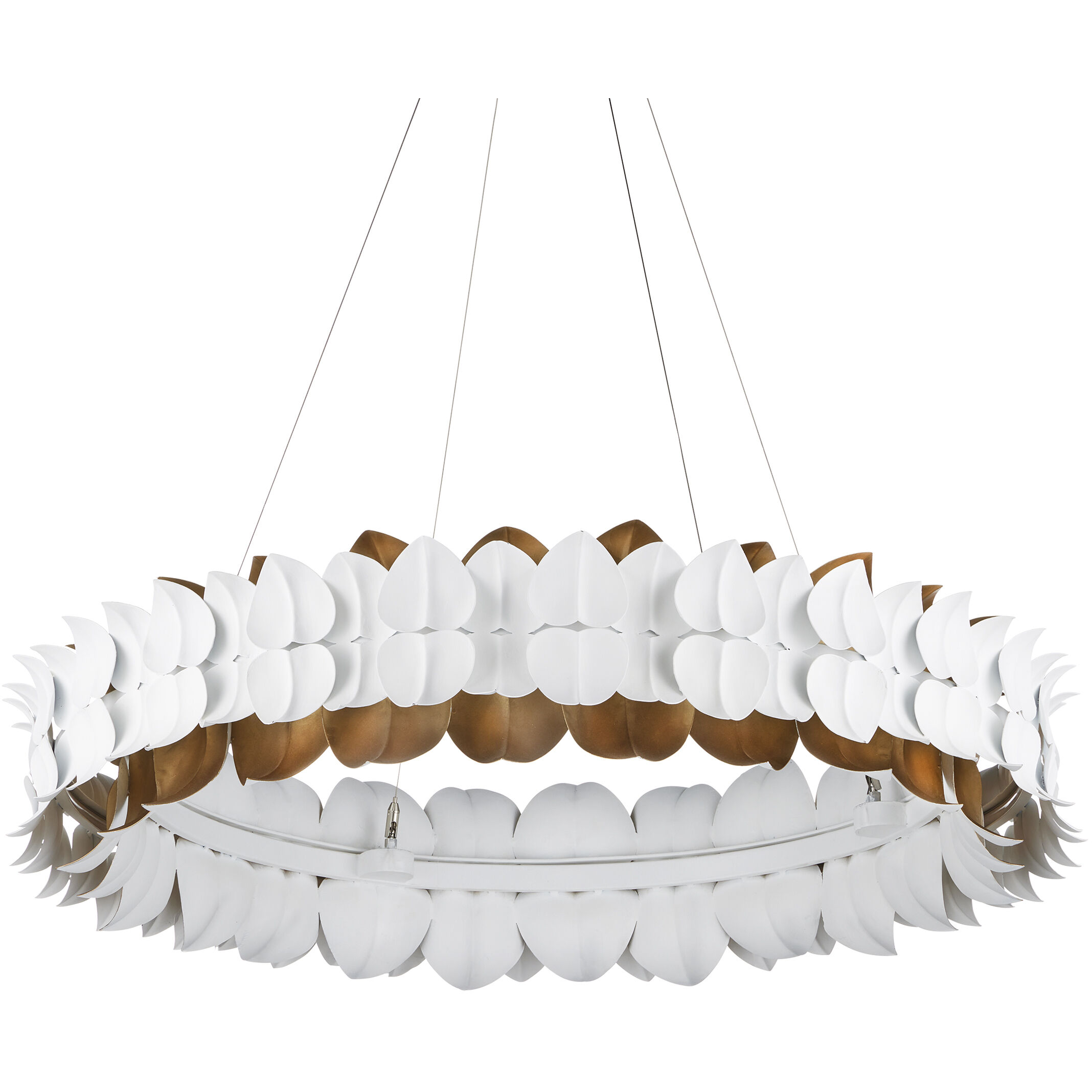 Aventine LED 39 inch Gesso White/Contemporary Gold Chandelier Ceiling Light