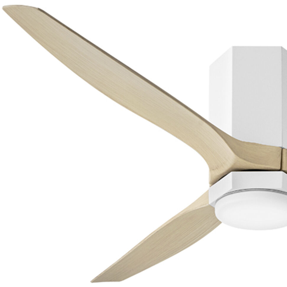 Facet 52 inch Matte White with Natural Blades Fan, Dual Mount