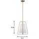 Allis 1 Light 15 inch Satin Brass Pendant Ceiling Light