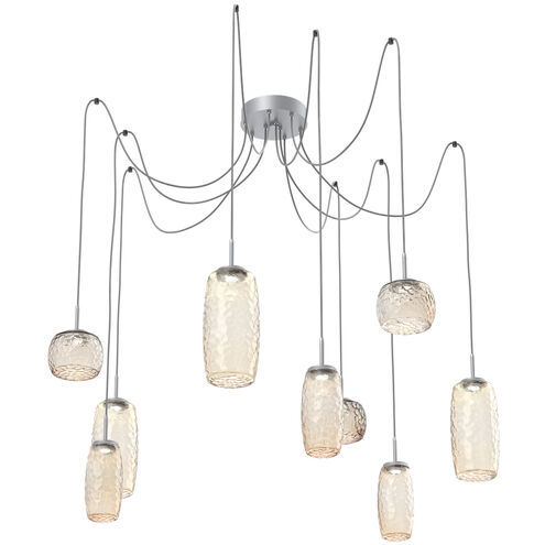Vessel LED 15.2 inch Classic Silver Swag Multi-Pendant Ceiling Light in Amber, 2700K LED