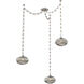 Coppa 3 Light 17 inch Beige Silver Swag Multi-Pendant Ceiling Light in Optic Rib Smoke, Rectangular Chain