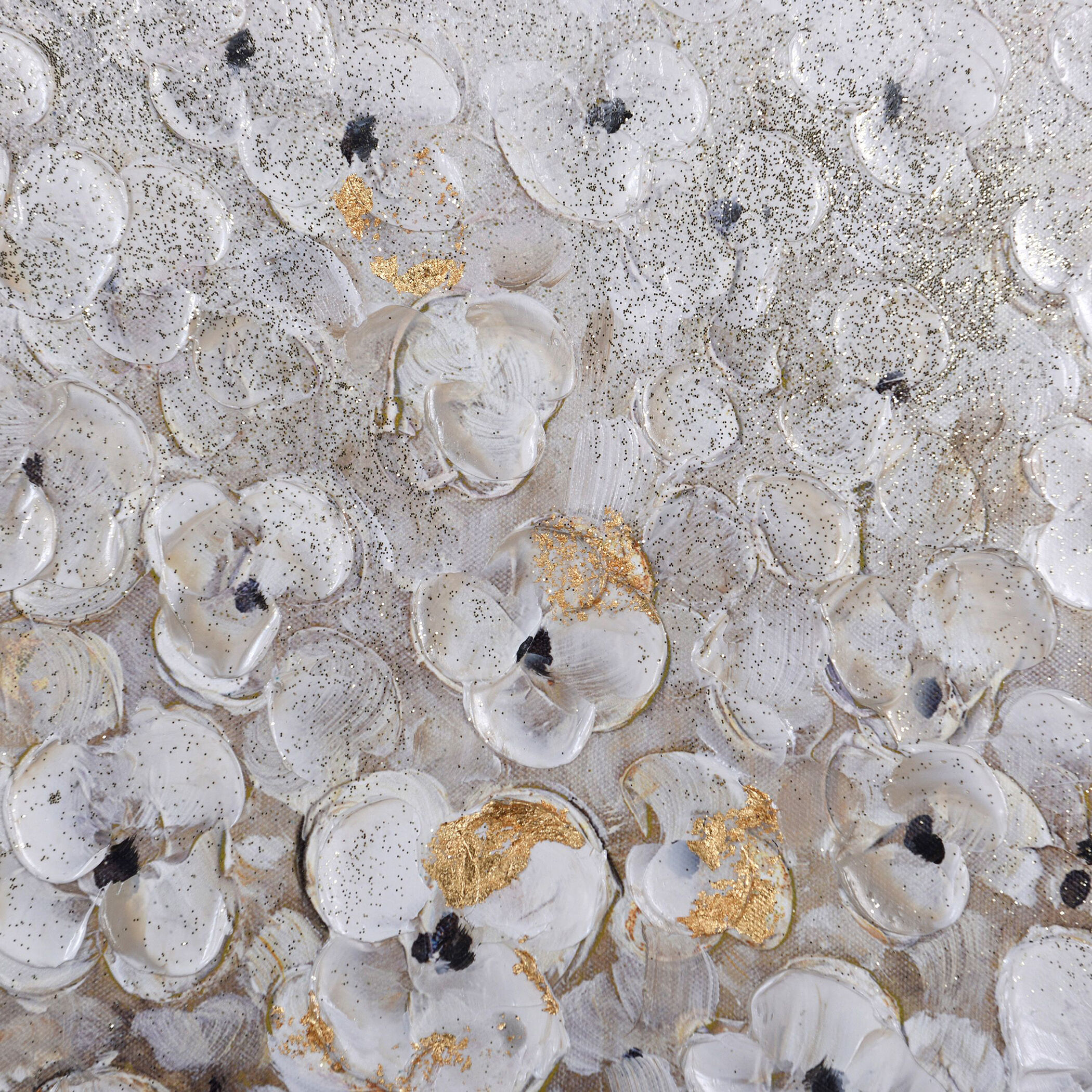 Cameron Grey-White-Gold Metallic Multi-color-Painted Wall Art