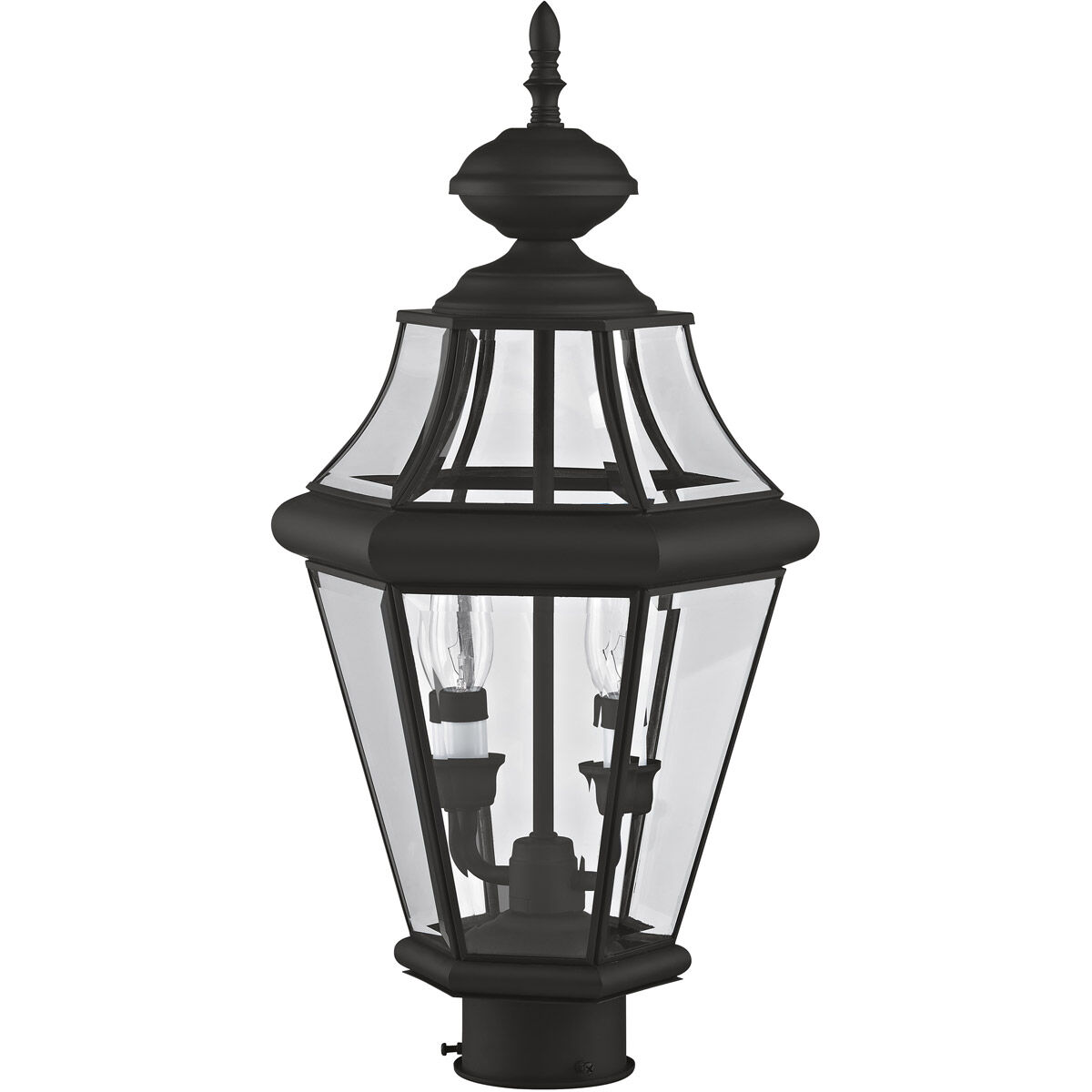 Georgetown 2 Light 21 inch Black Outdoor Post Top Lantern