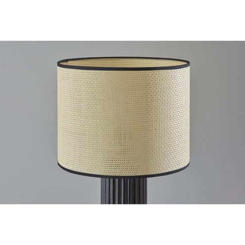 Primrose 24.25 inch 100.00 watt Black Ribbed Ceramic Table Lamp Portable Light