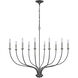 Madeline 10 Light 45 inch Dark Gray with Polished Nickel Chandelier Ceiling Light