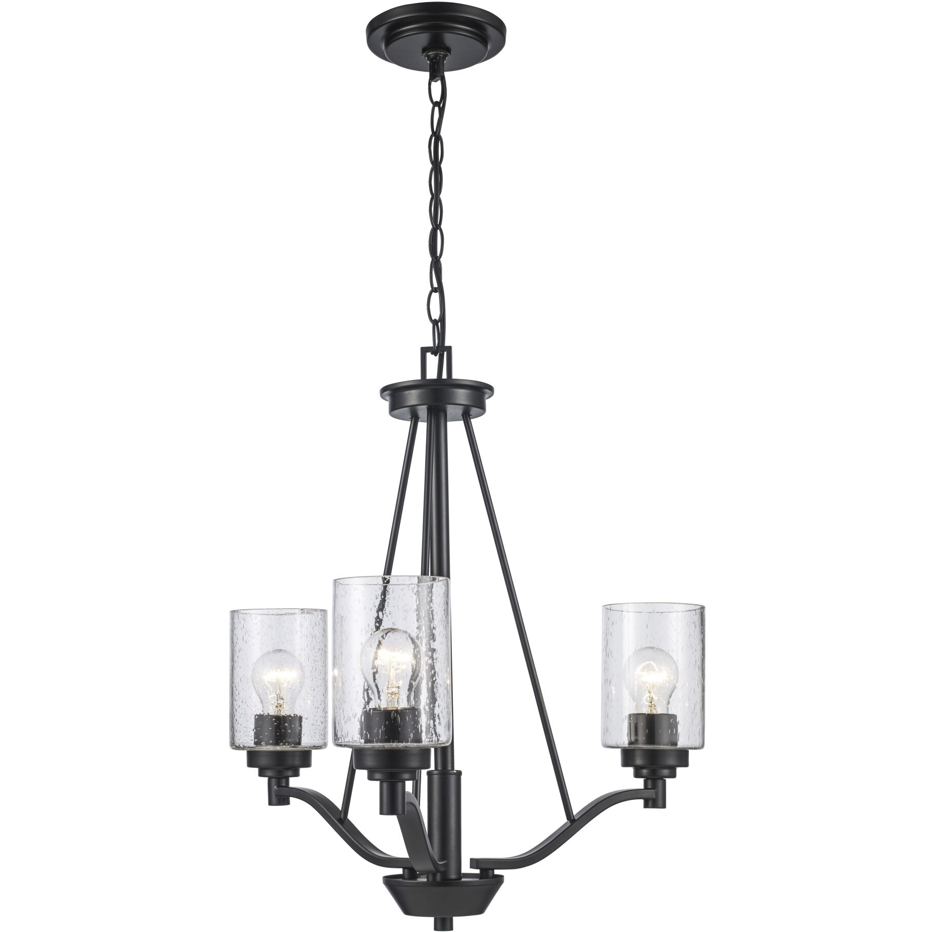 Mod Pod 3 Light 20.5 inch Black Chandelier Ceiling Light