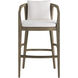 Sobek 41.5 inch Pearl and Kona and Vintage Brass Outdoor Bar Stool