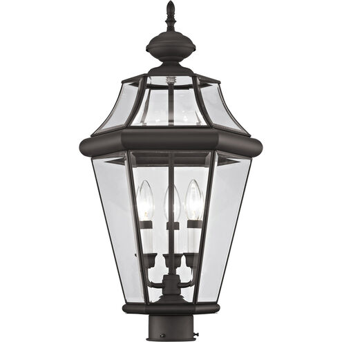 Georgetown 3 Light 23 inch Bronze Outdoor Post Top Lantern
