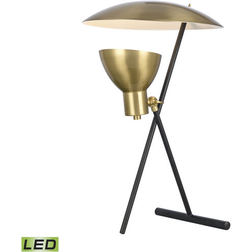 Wyman Square 19 inch 9 watt Satin Gold with Matte Black Desk Lamp Portable Light