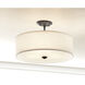 Shailene 3 Light 14 inch Black Semi Flush Mount Ceiling Light