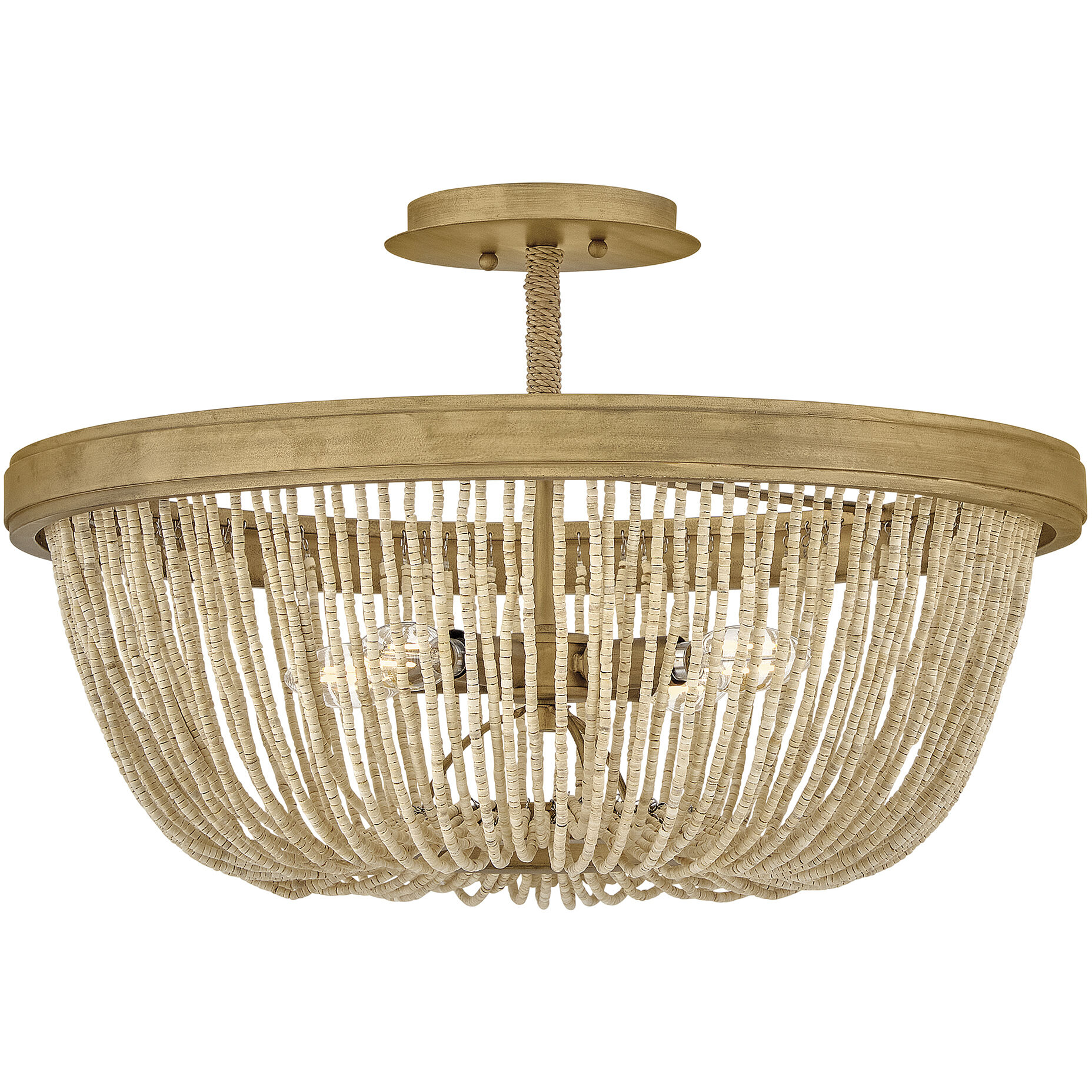 Tula 4 Light 22 inch Burnished Gold Semi-Flush Mount Ceiling Light