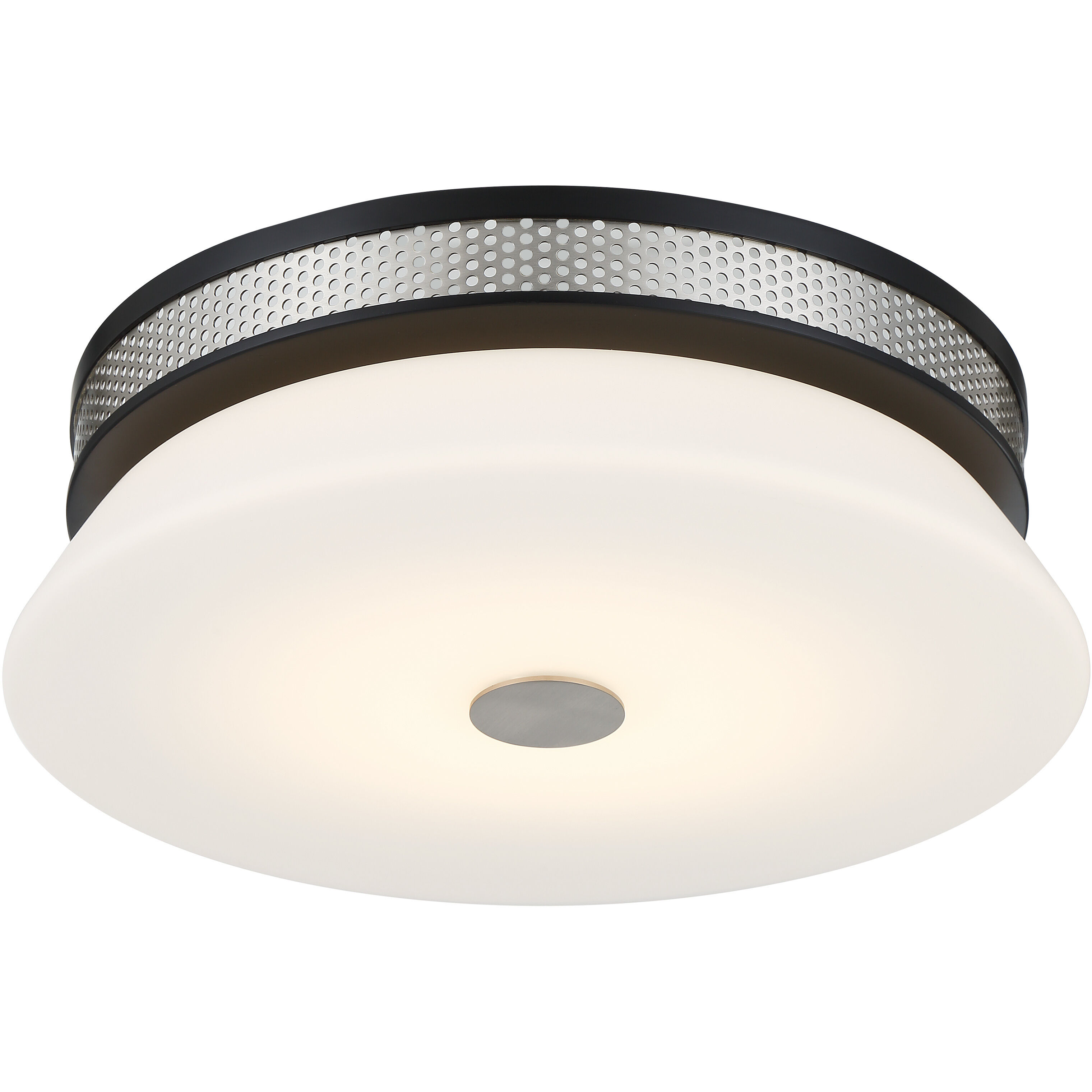 Tauten LED 15 inch Coal With Brushed Nickel Flush Mount Ceiling Light