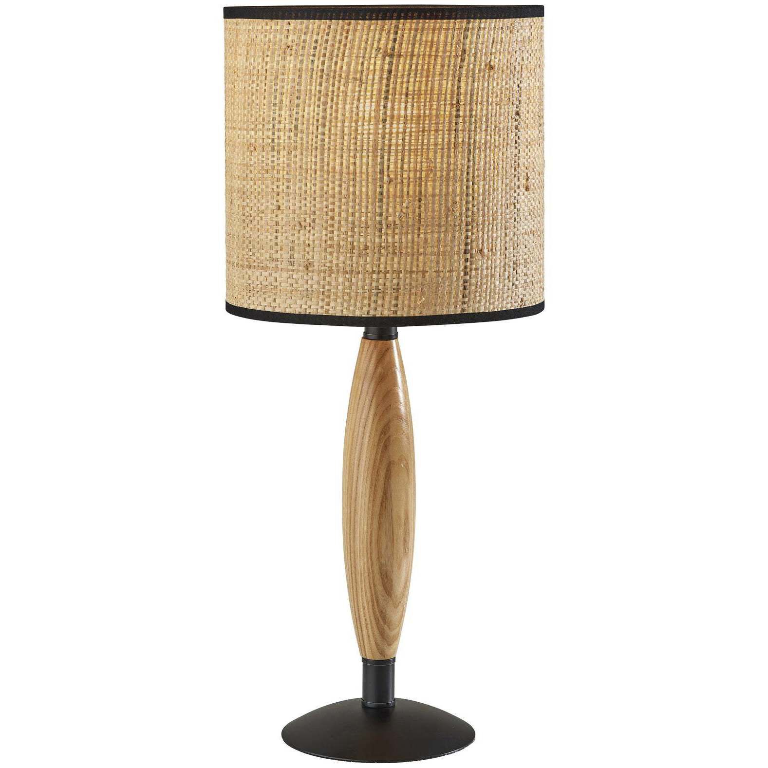 Cayman 22.5 inch 100.00 watt Black / Natural Wood Table Lamp Portable Light