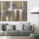 Opening Act Gray and Neutral and Metallic and White Canvas