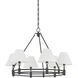Howard 6 Light 32.75 inch Aged Brass and Distressed Bronze Chandelier Ceiling Light