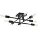 Script 8 Light 19 inch Black Flush Mount Ceiling Light