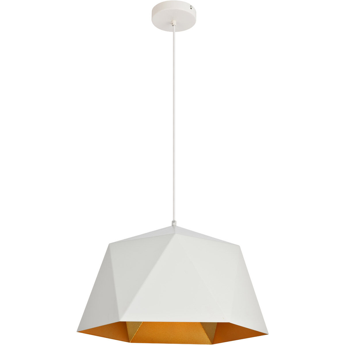 Arden 1 Light 18 inch White with Golden Inside Pendant Ceiling Light
