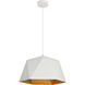 Arden 1 Light 18 inch White with Golden Inside Pendant Ceiling Light