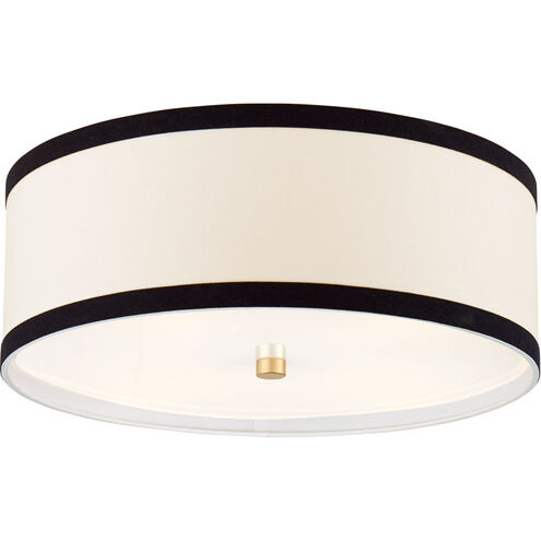 kate spade new york Walker 4 Light 18 inch Gild Flush Mount Ceiling Light in Cream Linen with Black Linen Trim, Medium