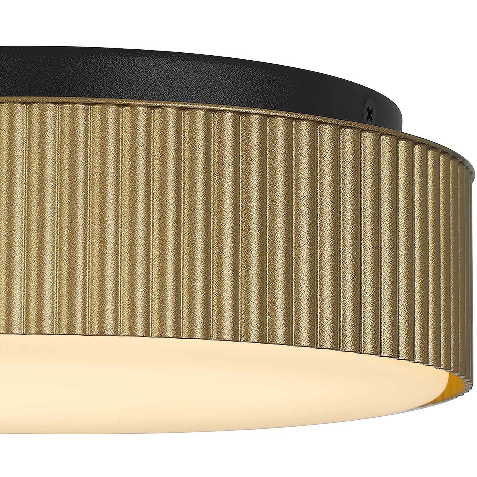 Channel LED 9 inch Painted Brass Outdoor Flush Mount
