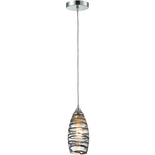 Twister 1 Light 5 inch Polished Chrome Mini Pendant Ceiling Light