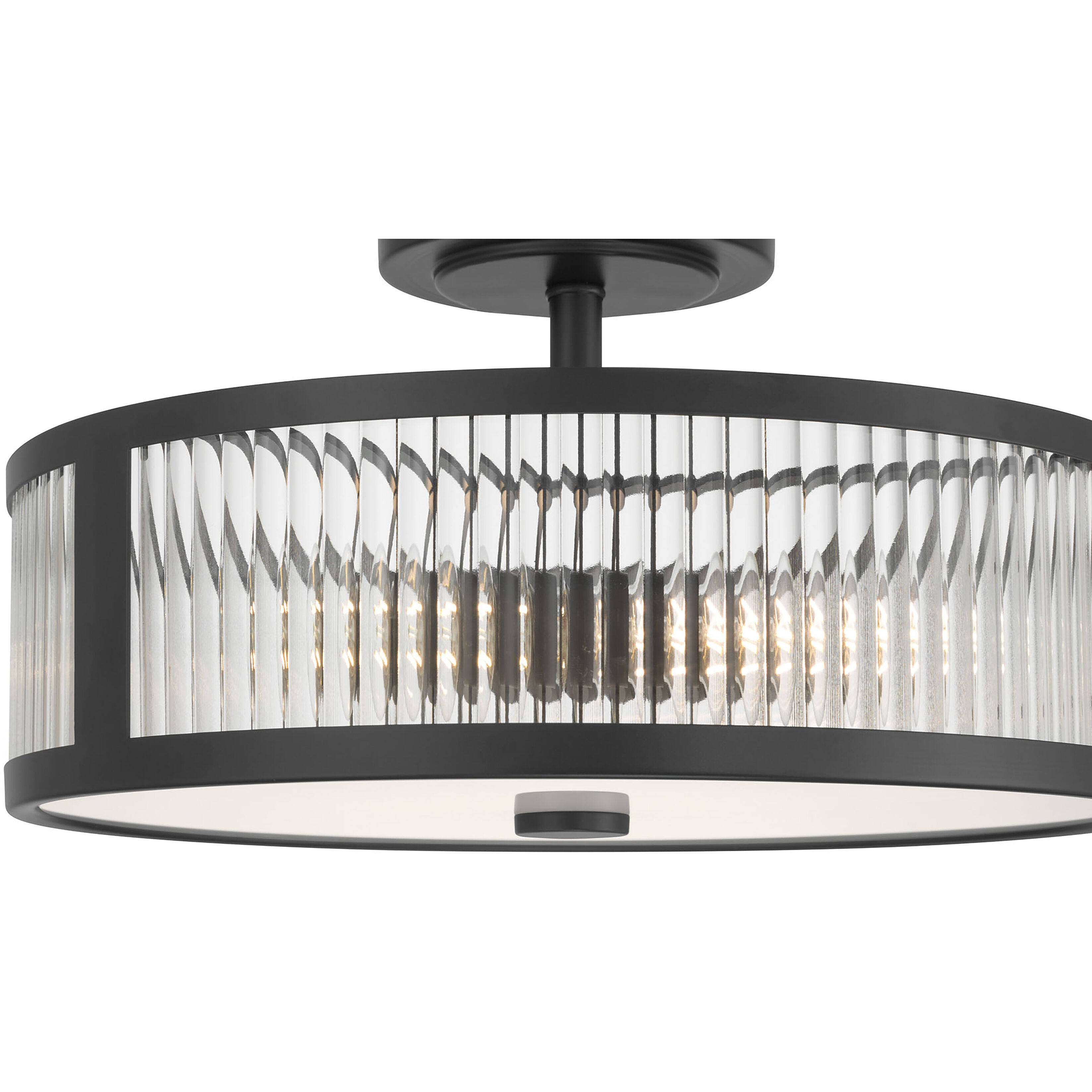 Ardezia 3 Light 15.75 inch Matte Black Semi-Flush Mount Ceiling Light