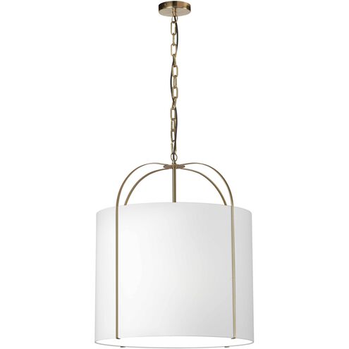 Quincy 3 Light 22 inch Gold with White Pendant Ceiling Light